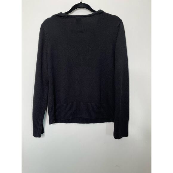 Vtg Y2K Fashion Bug Pullover Sweater  V Neck Long Sleeve‎ Black Dark Academia L - Picture 7 of 10